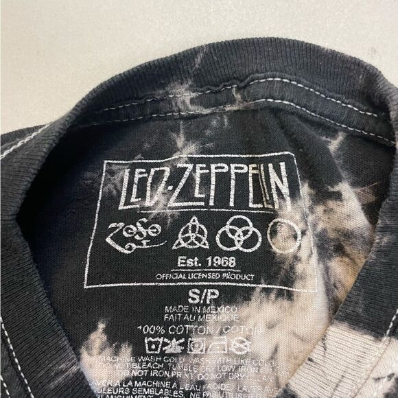 Led Zeppelin US Tour 1977 Retro Graphic T-shirt Women Small Black Tie Dye Music - Picture 4 of 5